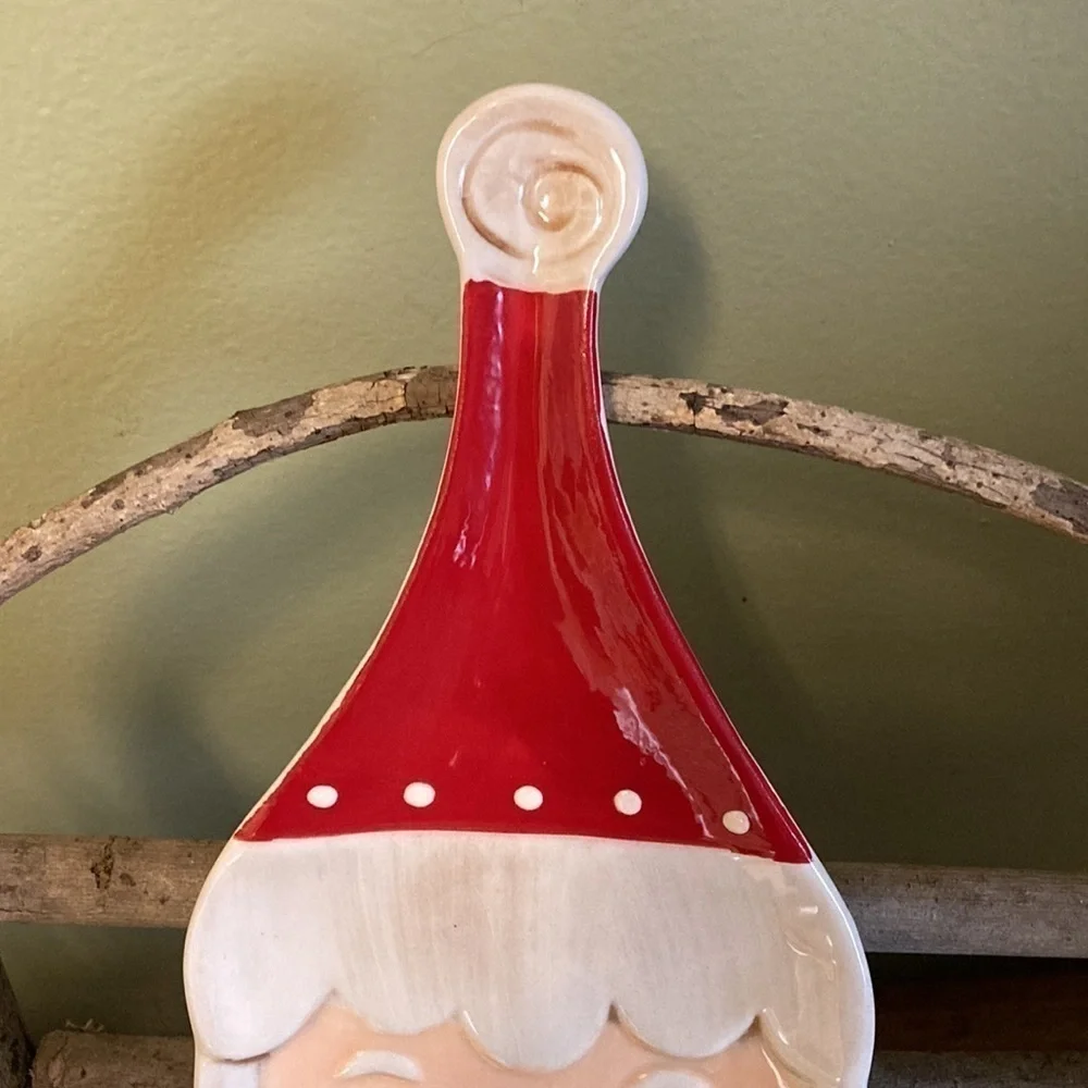 JOHANNA PARKER VINTAGE LOOKING SANTA CHRISTMAS SPOON REST